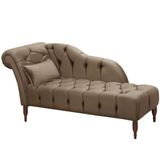 Chaise Longue Divã Montreal 160cm Veludo Shop Das Cabeceiras Castor