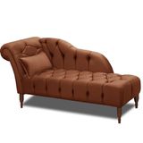 Chaise Longue Divã Montreal 160cm Veludo Shop Das Cabeceiras Terracota