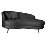 Chaise Longue Divã Emili 160cm Shop Das Cabeceiras Preto