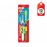 Kit C/12 Colgate 360 Escova Dental Cabeça Compacta C/2