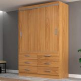 Guarda Roupa Casal Veneza Premium 2 Portas De Correr 6 Gavetas - Cinnamomo Cinnamomo