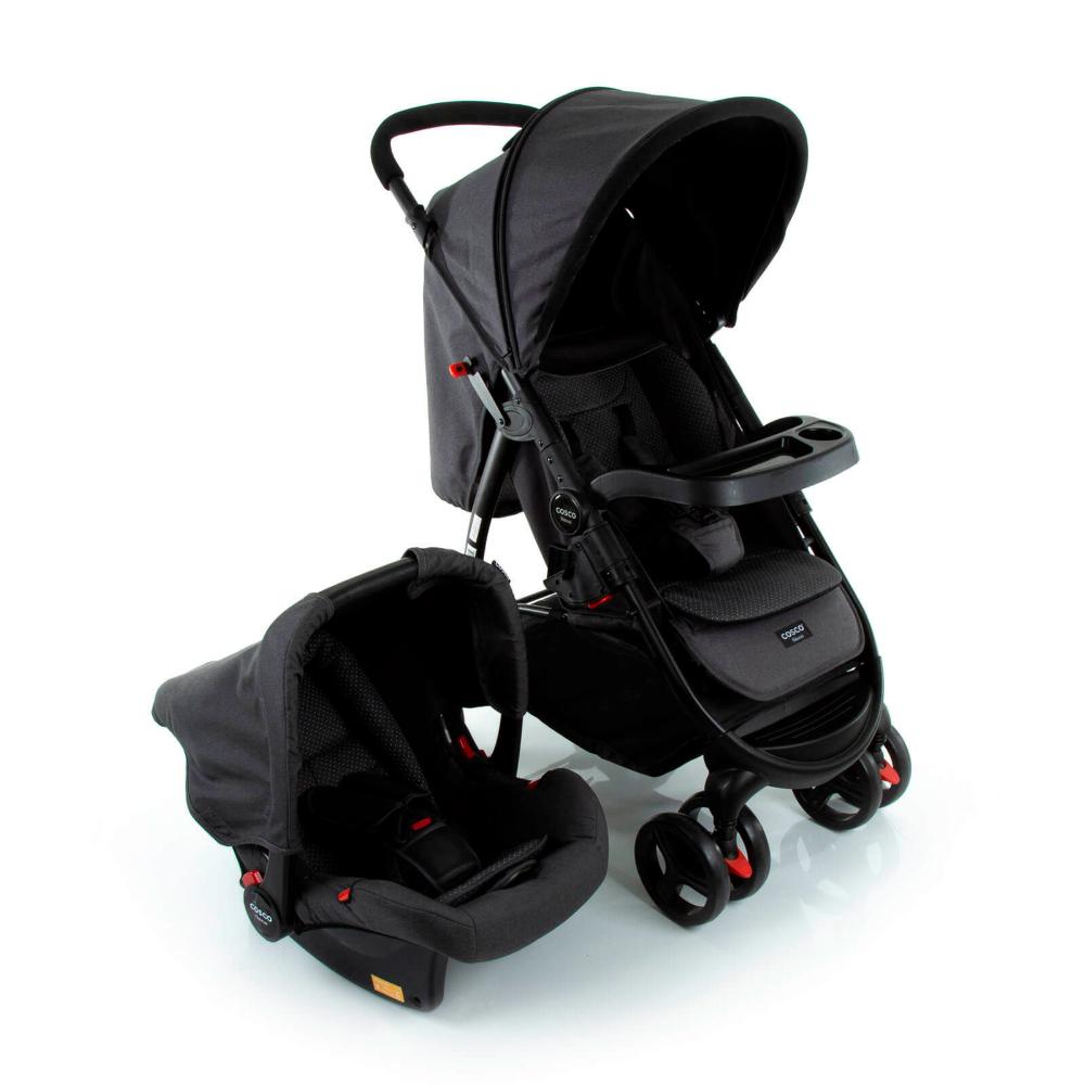 Carrinho De Bebe Travel System Nexus Cosco Kids - Preto Mescla