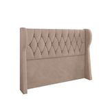 Cabeceira Para Cama Box King 193 Cm Beatriz Veludo Bege I02 - D&#39;rossi