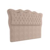 Cabeceira Para Cama Box King 193 Cm Eliza Veludo Bege I02 - D&#39;rossi