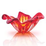 Centro De Mesa Em Cristal Murano Vermelho - São Marcos 26cm