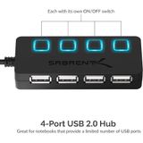 Hub Usb 2.0 De 4 Portas Com Interruptores Individuais Iluminados Por Led (hb-umls)