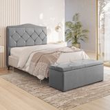 Cabeceira Para Cama King Malta 195 Cm Cinza