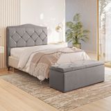 Cabeceira Para Cama King Malta 195 Cm Cinza