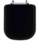Assento Sanitário Poliester Living Preto Para Vaso Deca