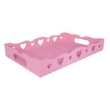 Bandeja De Coração Para Café Da Manhã 100% Mdf (35x23x05) Rosa