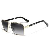 Óculos De Sol Polarizados Masculino Design Piloto Condução Proteção Uv400 Dourado