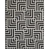 Tapete Para Sala Black White Geometric 1,50x2,00 São Carlos