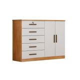 Cômoda De Quarto Space C- 2 Portas E 5 Gavetas Freijo Cumaru C- Fendi - Novo Horizonte