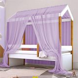 Cama Montessoriana Exclusiv Solteiro Com Voal Lilás