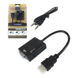 Conversor Adaptador De Vídeo Hdmi Para Vga Com Áudio P2