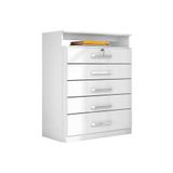 Cômoda Solteiro Triunfo Ch C/ 1 Nicho E 5 Gavetas Branco - Demóbile