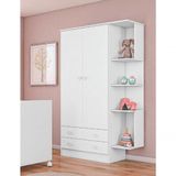 Guarda-roupa 2 Portas E 2 Gavetas Com Nicho Sonho - Branco - Palladium Decor