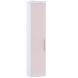 Guarda Roupa Sapateira Modulado 50cm 1 Porta Alpes Luciane Móveis Branco Pf Com Rosa Pf