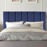 Cabeceira Estofada Carla 195cm King Size Para Cama Box Quarto Suede Azul Marinho - Gat Magazine