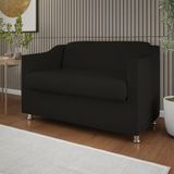 Namoradeira Elegante Sala, Quarto Suede Balaqui Decor Preto