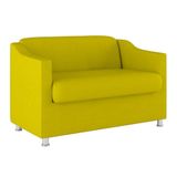 Namoradeira Elegante Sala, Quarto Suede Balaqui Decor Amarelo