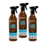 Limpa Vidros Garoa Natural Vegano Biodegradável 600 Ml Kit 3