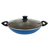 Panela Wok Antiaderente Tampa De Vidro Grande 30cm Extang