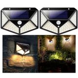 Luminária Solar 100 Leds Preto Jardim Automática