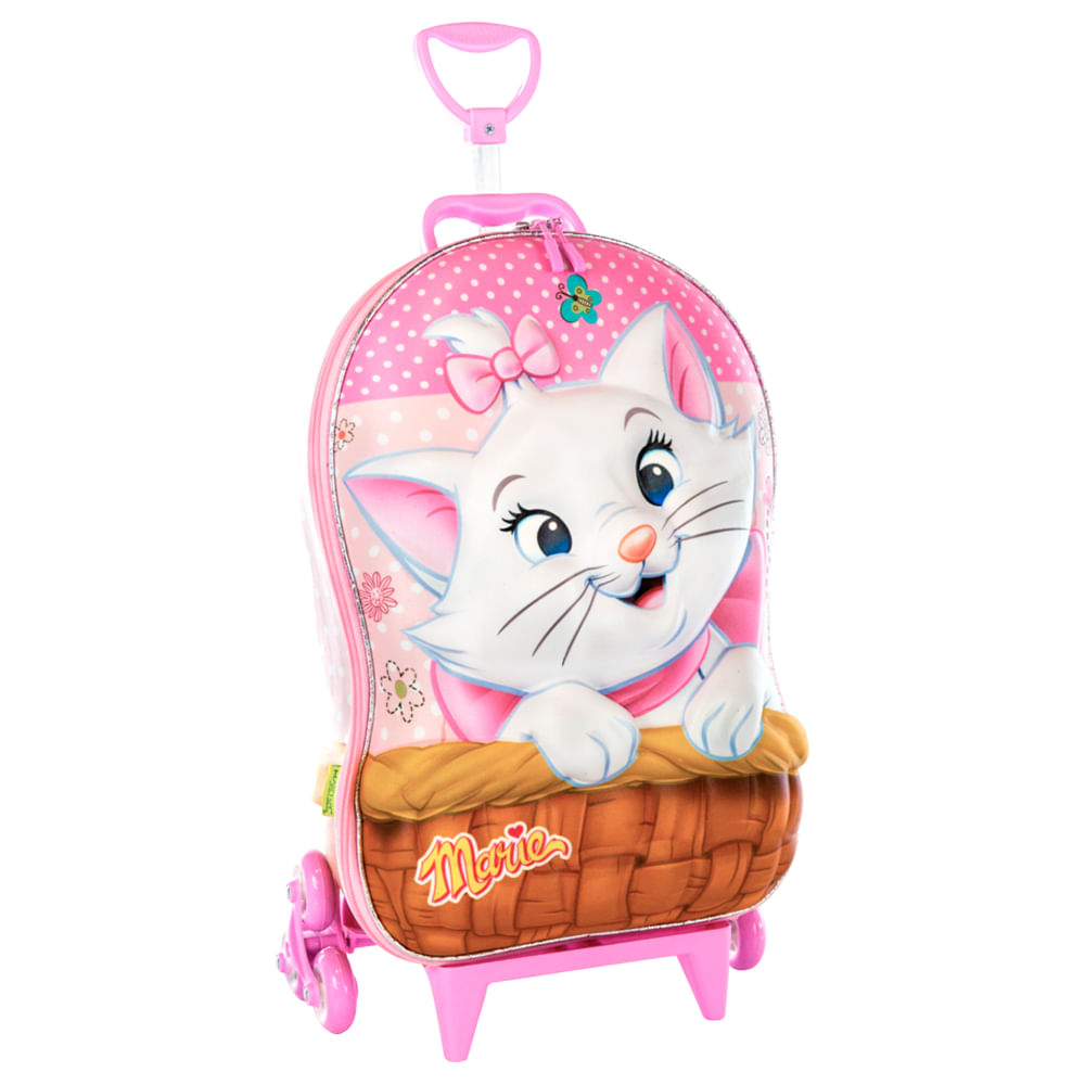 Mochila 3d De Rodinhas Infantil Disney Gata Marie Maxtoy