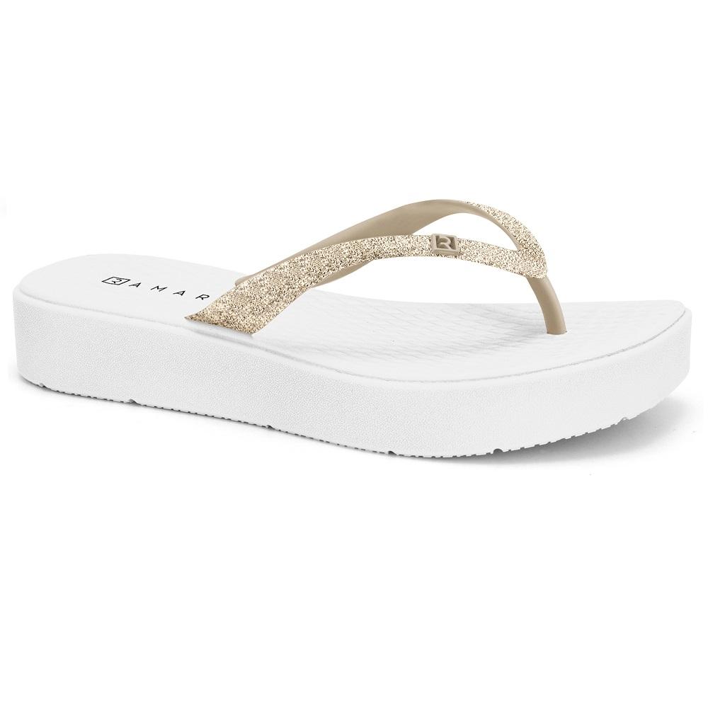 Chinelo Ramarim Ref 248102-4 Bege/branco 035