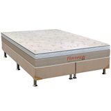 Cama Box Queen Colchao Molas Bonnel Orthoflex Florenca Base Crc Suede Clean 158x198