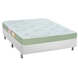 Cama Box Casal Colchao Espuma D33 Castor Sleep Max Base Crc Courano White 138x188