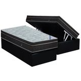 Cama Box Bau Solteiro Colchao Molas Bonnel Ortobom Nanolastic Light Base Crc Courano Black 88x188