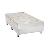 Cama Box Solteiro Colchao Espuma Castor D28 Sleep Max Base Crc Courano White 88x188