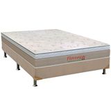 Cama Box Casal Colchao Molas Bonnel Orthoflex Florenca Base Crc Suede Clean 138x188