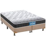 Cama Box Queen Colchao Espuma Probel D28 Ep Anatomico Guarda Costas Plus Base Crc Suede Clean 158x198