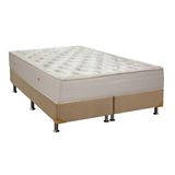 Cama Box Casal Colchao Molas Ortobom Hotelaria Multilastic Orthotel Superluxo Base Crc Suede Bege 138x188