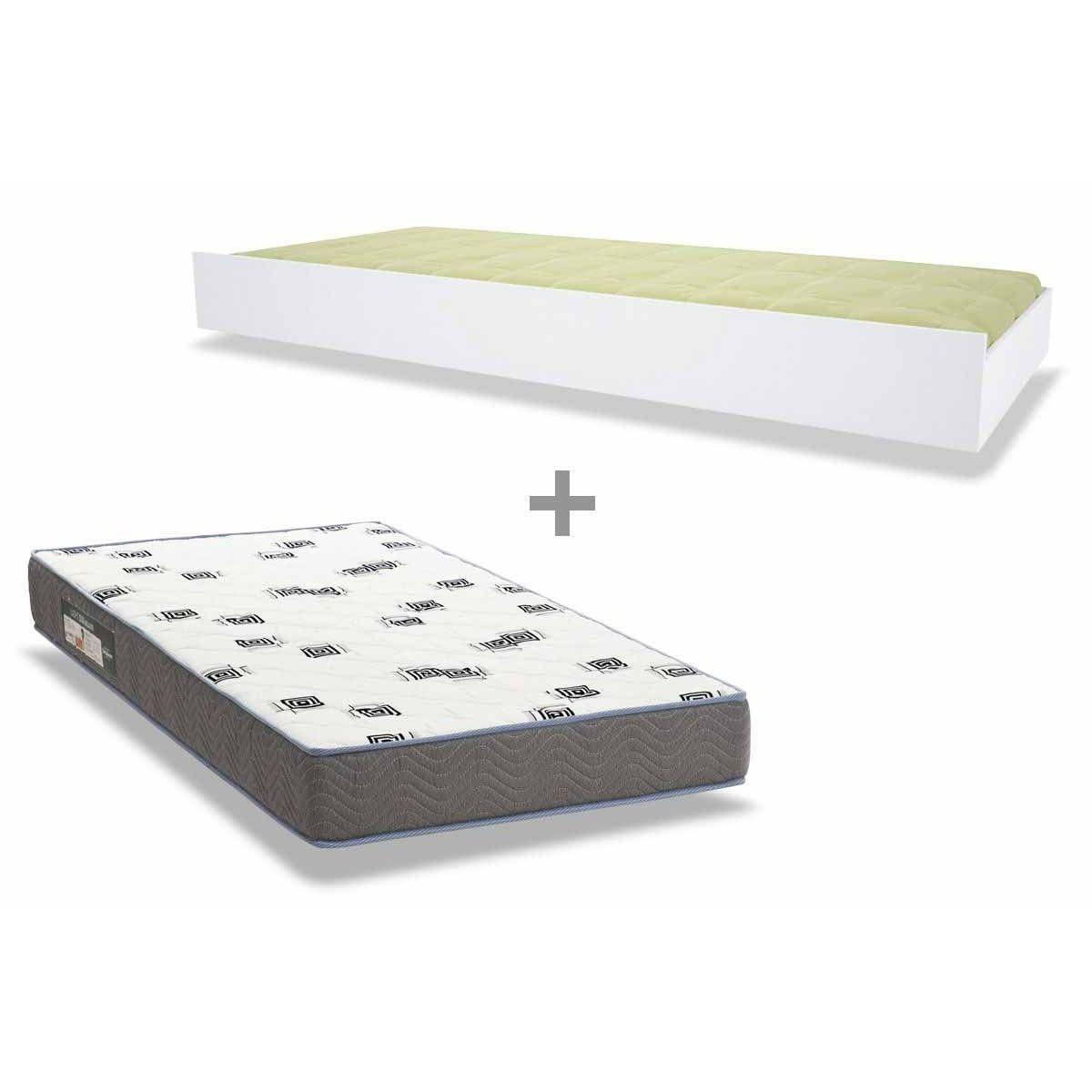 Colchao Solteiro D33 Ortobom Cama Auxiliar Teen Aquarela Branco