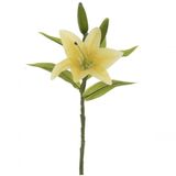 Haste Flor Lirio Real Toque X4 Amarelo 37cm