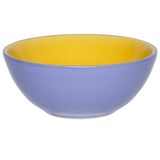 Tigela Bowl Bicolor Amarelo E Azul Hortência Oxford Cerâmica 600ml