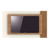 Painel Home P-tv Até 65 Polegadas Pl3003 Ripado 200x120cm Natural-off White - Tecno Mobili