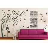 Adesivo Decorativo de Parede 2 Frase Nesta Casa e Árvore