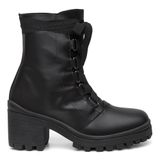 Bota Feminina Cano Curto Zíper Casual + Bolsa Roma Kit 2 Preto 37