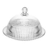Queijeira De Cristal Tampa Imperatriz 20cm X 20cm X 13,5cm