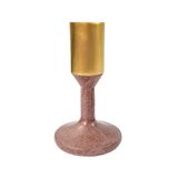 Castiçal Marrom E Dourado 15x9cm Candelabro Resina P
