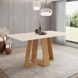 Mesa De Jantar 6 Lugares 1,6m Tampo Mdf Canto Reto Lins Henn