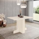 Mesa De Jantar 4 Lugares 1,2m Tampo Mdf Canto Reto Mavi Henn