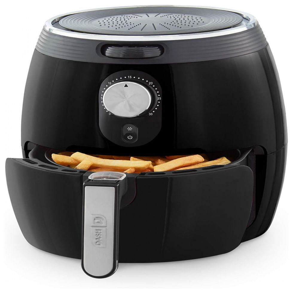 Fritadeira Eletrica Airfryer 3l Com Temperatura Ajustavel E Cesto Antiaderente, 110v 1200w, Dash, Preto