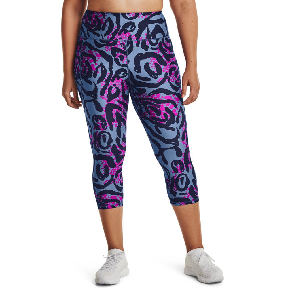 Calça Legging Capri De Treino Plus Size Feminina Under Armour Heatgear Print