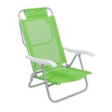 Cadeira De Praia Reclinável Sunny Em Alumínio Verde Bel